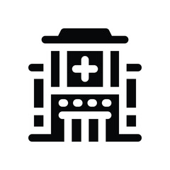Obraz premium hospital glyph icon. Strong and solid vector icon for websites, mobile interfaces, presentations, and visual branding. High quality and easy to edit.
