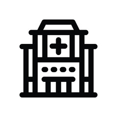 hospital line icon. Clean and minimalist vector icon for websites, mobile apps, presentations, and logos. Fully scalable and customizable for any project.