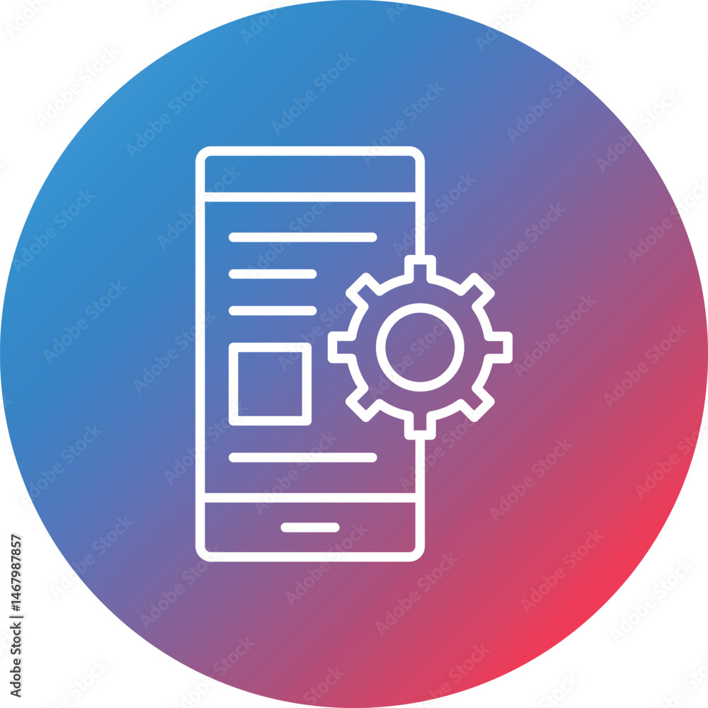 Poster mobile app line gradient circle background icon