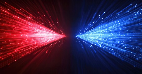 Obraz premium Dynamic Red and Blue Light Burst