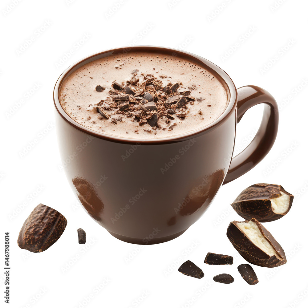 Poster whispering cocoa isolated on transparent background