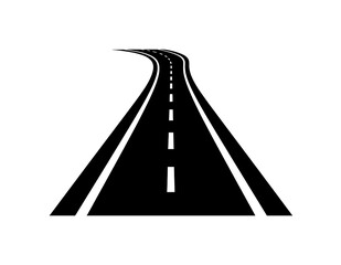 Curving Asphalt Road, Highway Lanes, Travel Journey, Destination Ahead