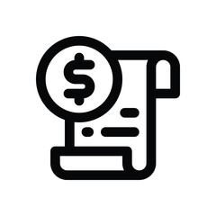 invoice line icon. Clean and minimalist vector icon for websites, mobile apps, presentations, and logos. Fully scalable and customizable for any project.