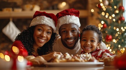 Happy Family Celebrating Christmas