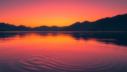 Obraz premium Serene Lake Sunset - Dramatic Landscape Photography for Scenic Wall Art Prints