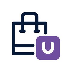 shopping bag duotone icon. Sleek and modern vector icon for websites, mobile apps, marketing materials, and corporate design. Fully scalable and ready to use.