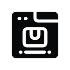 product listing glyph icon. Strong and solid vector icon for websites, mobile interfaces, presentations, and visual branding. High quality and easy to edit.