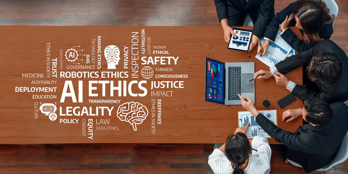A diverse group discusses ethical implications of artificial intelligence and robotics. Insights on safety, policy, legality, and innovative solutions are exchanged. Amity