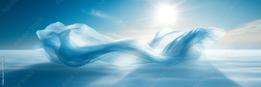 Poster abstract fluid wave background with delicate silver tones. dynamic waves on soft gradient
