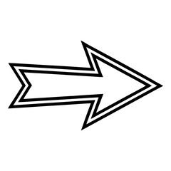 Fototapeta premium Flat Vector Icon of a Back Arrow Pointing Left Line Art Illustration Isolated on White Background, Back Arrow Line Vector, Left Arrow Outline Icon, Navigation Arrow Illustration