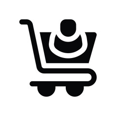 user glyph icon. Strong and solid vector icon for websites, mobile interfaces, presentations, and visual branding. High quality and easy to edit.