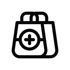 add to bag line icon. Clean and minimalist vector icon for websites, mobile apps, presentations, and logos. Fully scalable and customizable for any project.