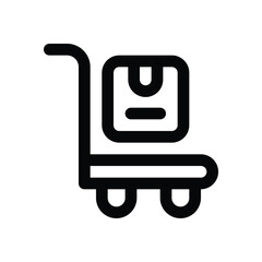 trolley line icon. Clean and minimalist vector icon for websites, mobile apps, presentations, and logos. Fully scalable and customizable for any project.