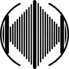 Vector Icon of Audio Volume with Three Sound Waves Line Art Illustration Isolated on White Background, Audio Volume Icon Vector, Sound Wave Line Art, Speaker Volume Illustration