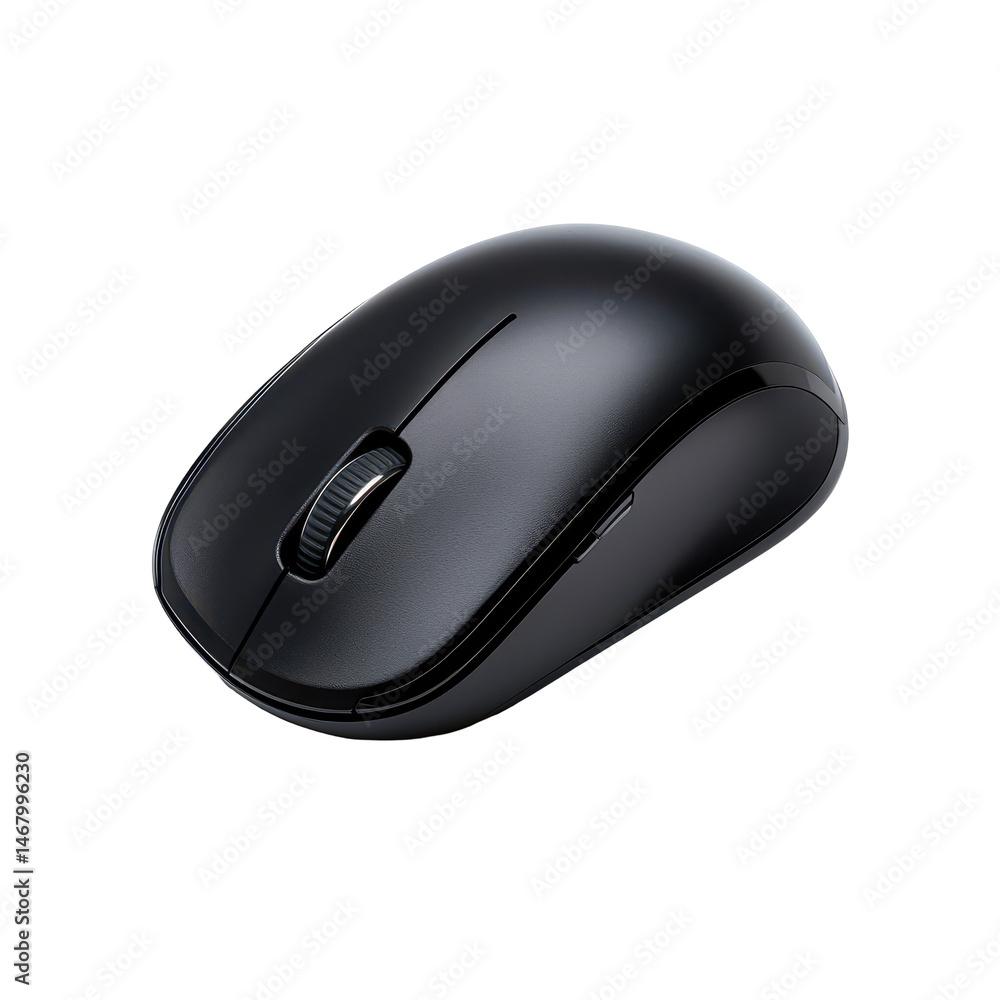 Poster wireless mouse isolated on transparent background