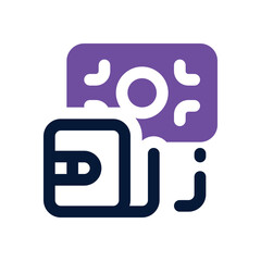 wallet duotone icon. Sleek and modern vector icon for websites, mobile apps, marketing materials, and corporate design. Fully scalable and ready to use.