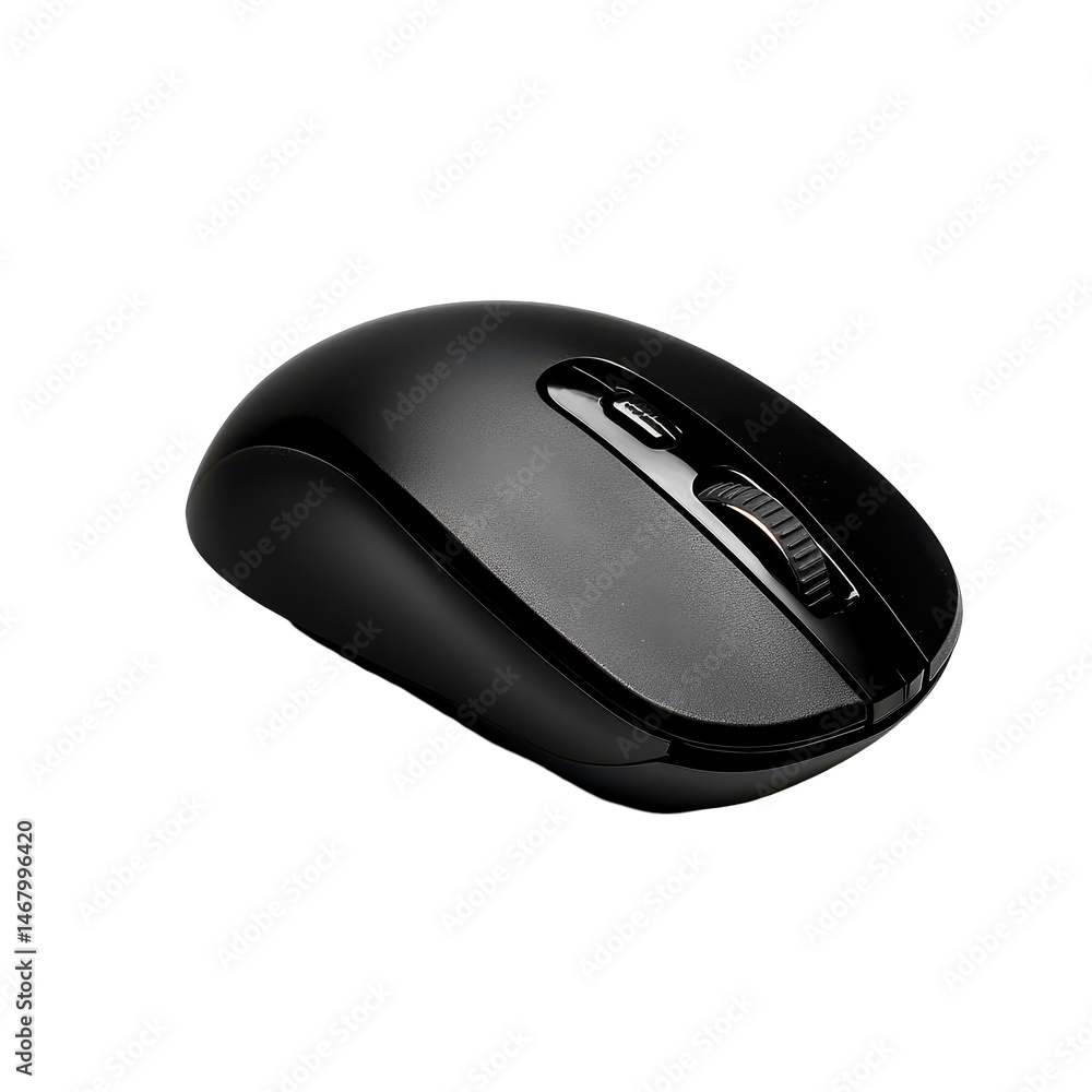 Poster wireless mouse isolated on transparent background