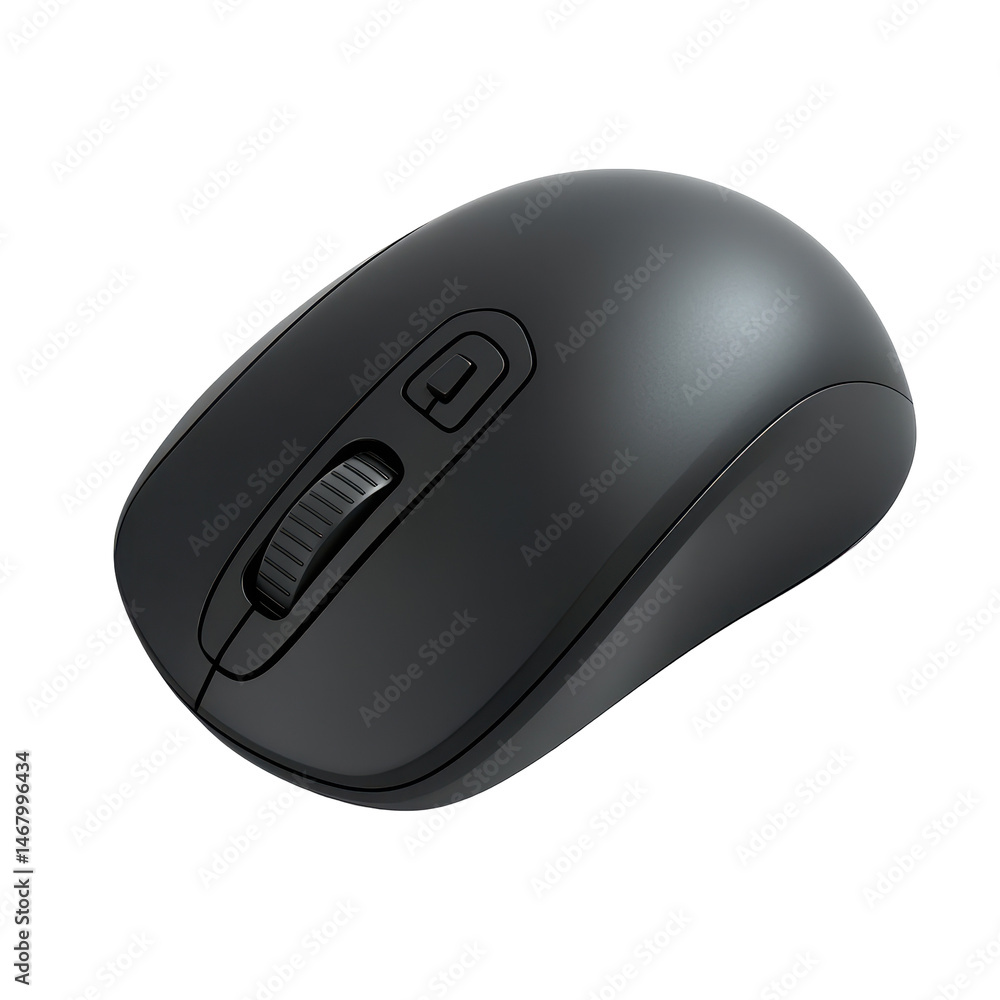 Poster wireless mouse isolated on transparent background