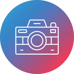 Camera Line Gradient Circle Background Icon