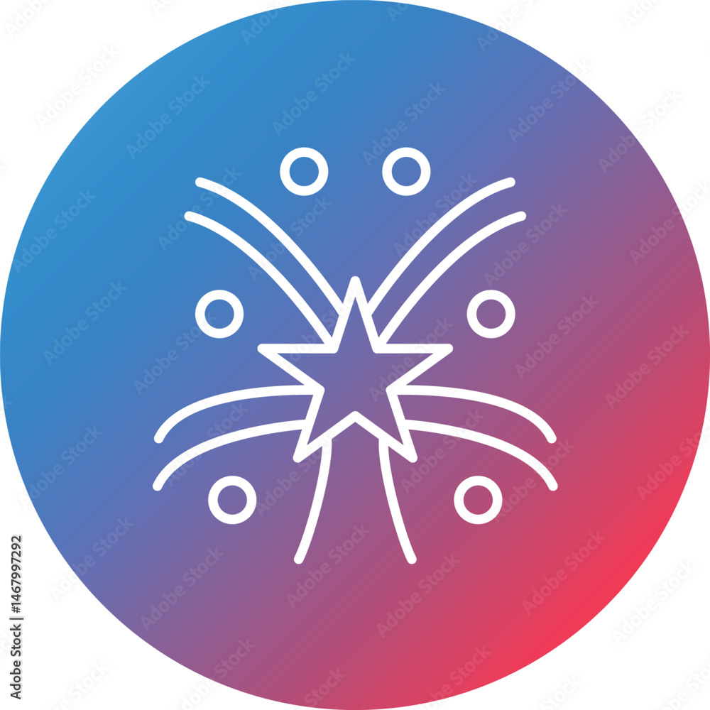 Poster firework line gradient circle background icon