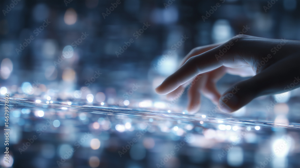 Poster futuristic ai chatbot interaction in a digital hub