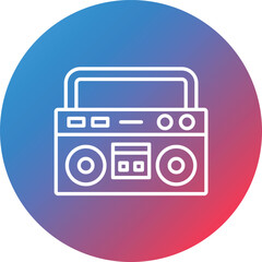 Boombox Line Gradient Circle Background Icon