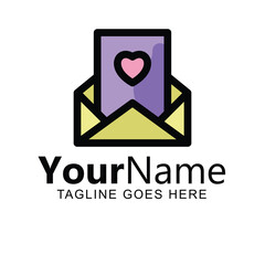 Love Letter in an Envelope. A Charming Logo Design