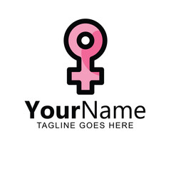 Modern Pink Female Symbol Logo Design
