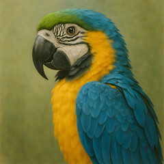 Fototapeta premium Majestic Blue-and-Yellow Macaw Portrait