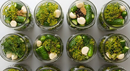 A spread of korean side dishes including kimchi, greens, and bean sprouts on a table