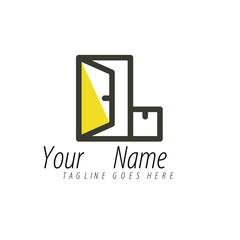 Open Door Delivery Logo Design. Modern and Minimalist Business Symbol