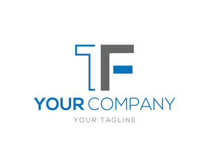 Creative TF letter logo design for business brand identity simple initial template illustration ideal company identity