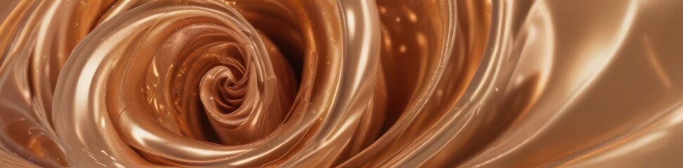 Abstract swirling rose gold liquid metal, shimmering and reflective , texture, illustration