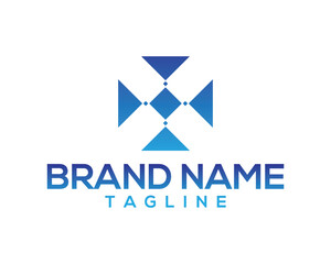 Abstract geometric logo design blue triangle shape illustration for modern company identity and branding template