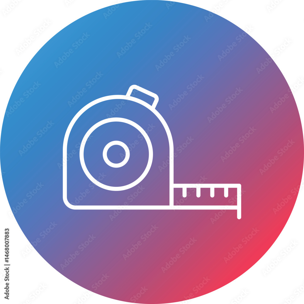 Poster measure tape line gradient circle background icon