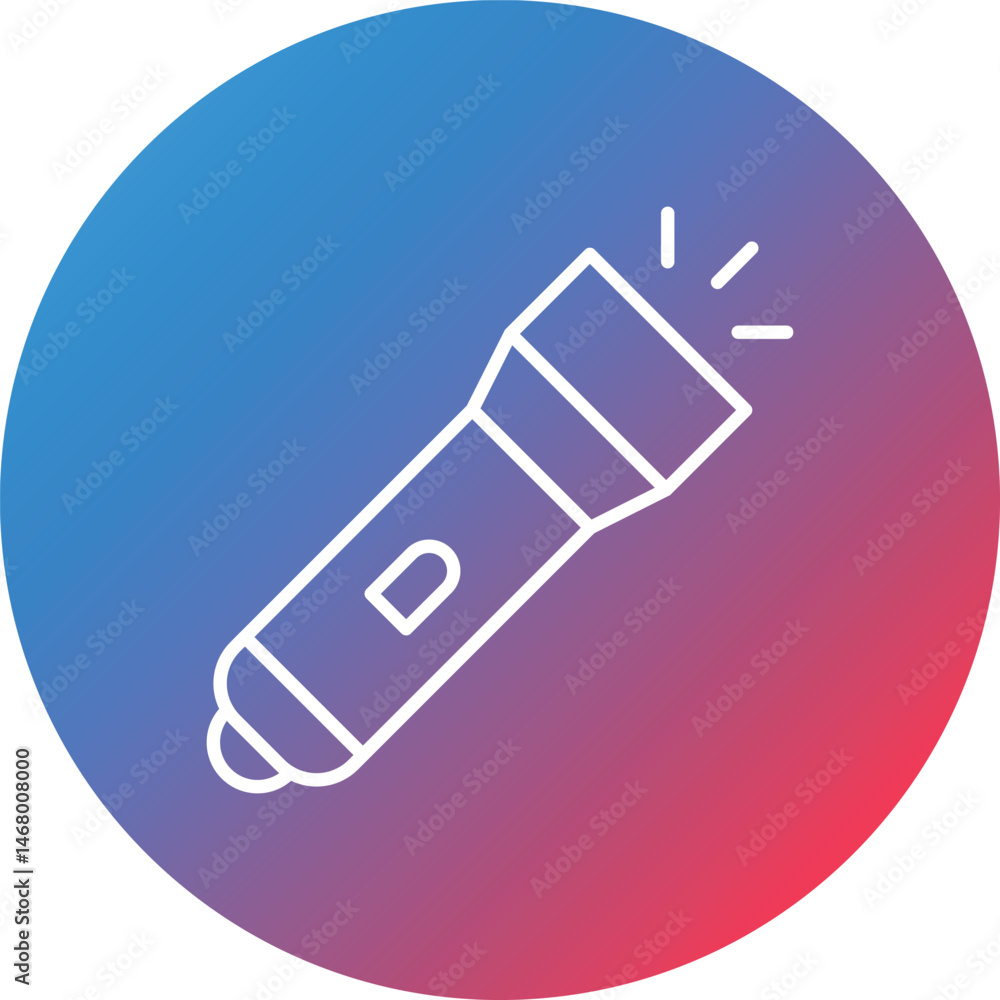 Poster flashlight line gradient circle background icon