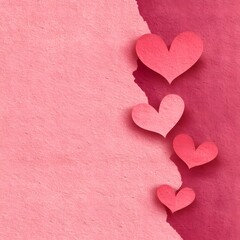 Obraz premium Romantic Pink Hearts on a Gentle Background for Valentine's Day Decor