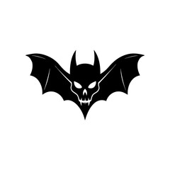 bat skull silhouette on white background  .svg