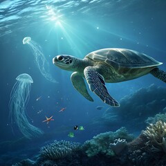swimming turtle