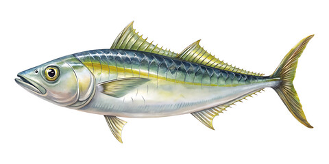 Naklejka premium Detailed illustration of a Mackerel fish with blue and yellow coloration