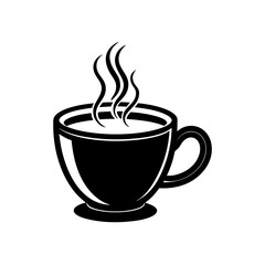 coffee cup with steam vector on white background  .svg