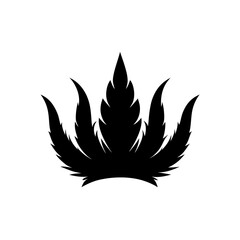 crown of feathers silhouette on white background  .svg