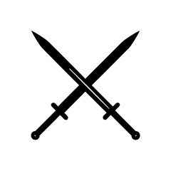 crossed swords icon on white background  .svg