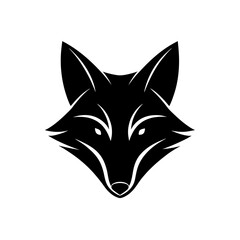 fox head silhouette on white background  .svg