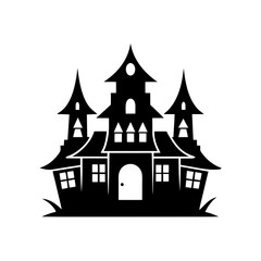 haunted mansion icon on white background  .svg