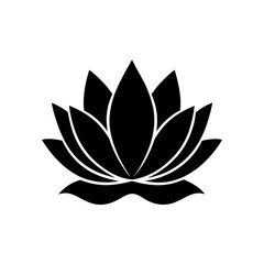 lotus flower silhouette on white background  .svg