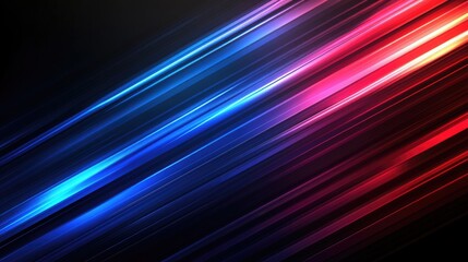Neon Speed Blue  Red Light Trails on Dark with Futuristic Backdrop.