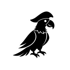pirate parrot silhouette on white background  .svg