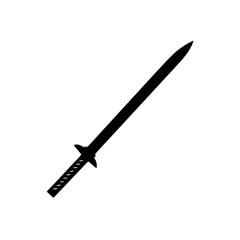 samurai sword silhouette on white background  .svg