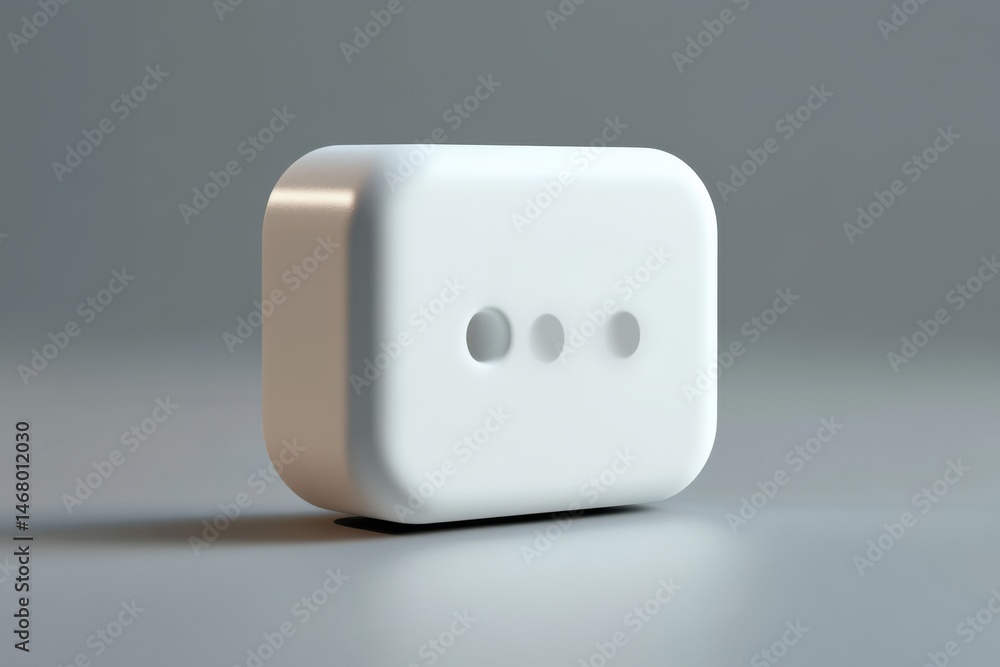 Aufkleber three dots on a white cube shape on background